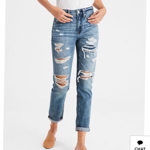 American eagle jeans tom girl distressed